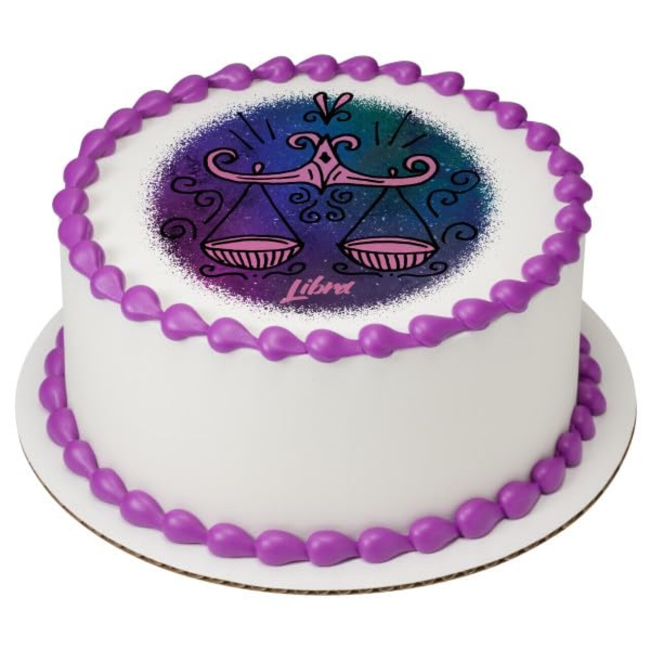 Libra Zodiac Sign PhotoCake® Edible Cake Topper Icing Image for 8 inch round